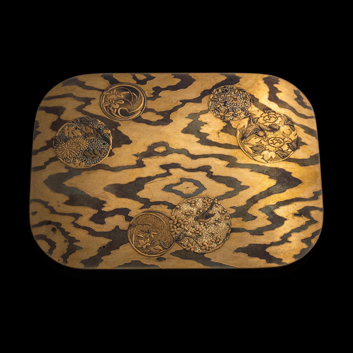 Three Japanese Gold Lacquer Covered Boxes, Meiji Period
