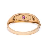 RUBY, DIAMOND AND ENAMEL BANGLE BRACELET