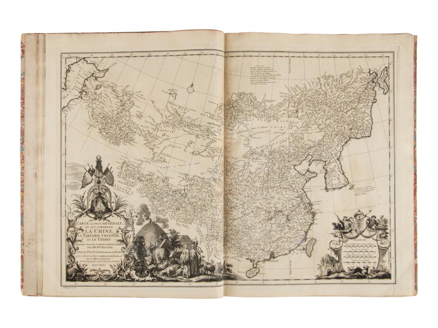 D'ANVILLE, Jean-Baptiste Bourguignon (1697-1782). Nouvel Atlas de la Chine, de la Tartarie Chinoise et du Thibet [ New Maps of China, Inner Mongol and Tibet ]. The Hague: Henri Scheurleer, 1737.