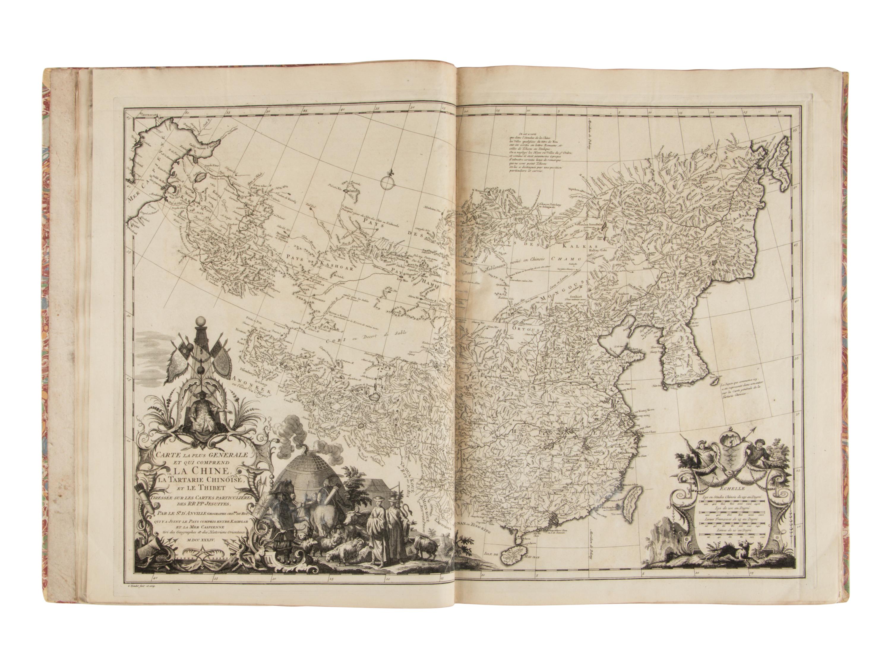 D'ANVILLE, Jean-Baptiste Bourguignon (1697-1782). Nouvel Atlas de la Chine, de la Tartarie Chinoise et du Thibet [ New Maps of China, Inner Mongol and Tibet ]. The Hague: Henri Scheurleer, 1737.