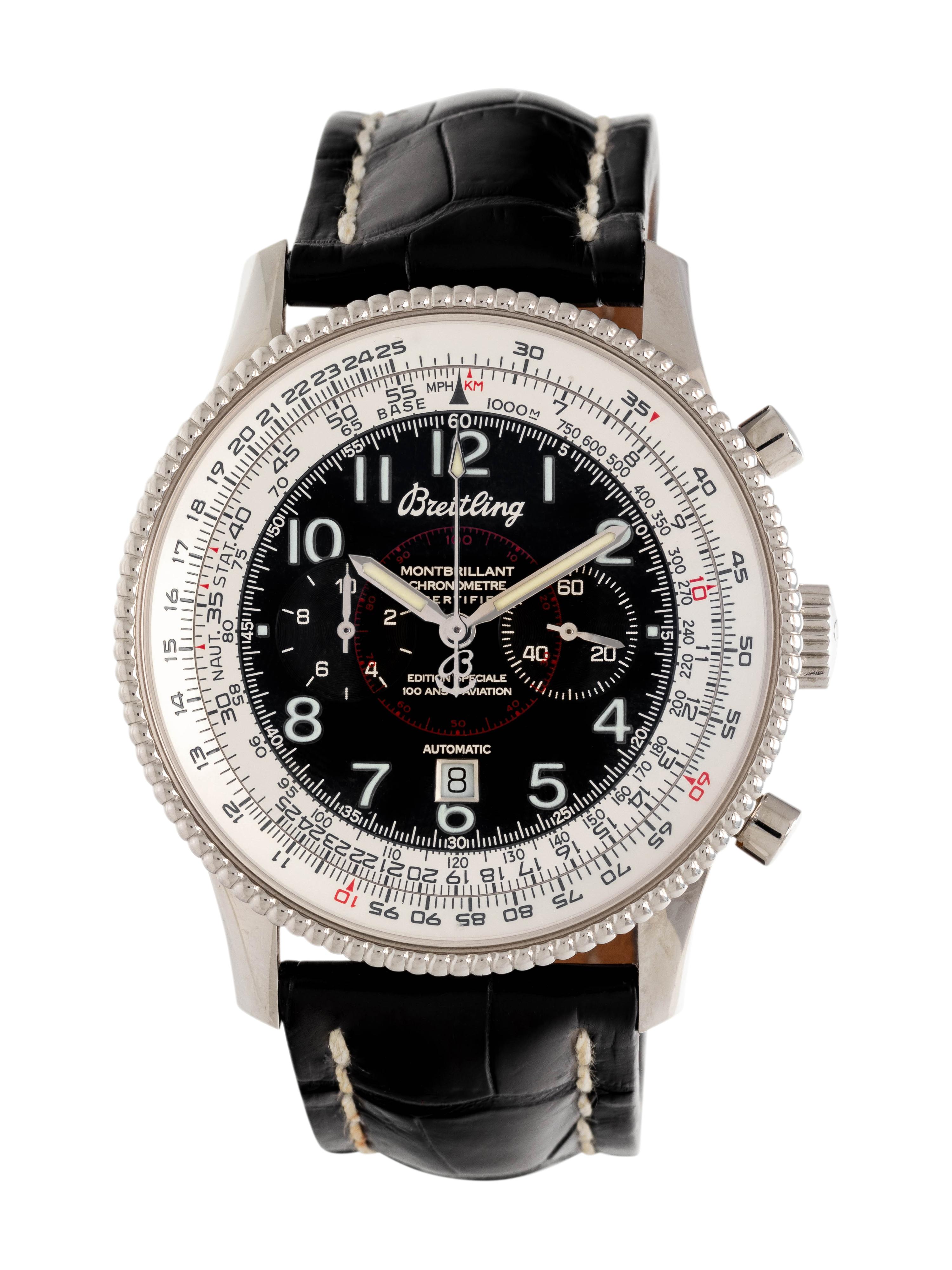 BREITLING, REF. A35330 STAINLESS STEEL SPECIAL EDITION 100 YEARS OF AVIATION 'MONTBRILLIANT' CHRONOGRAPH WRISTWATCH