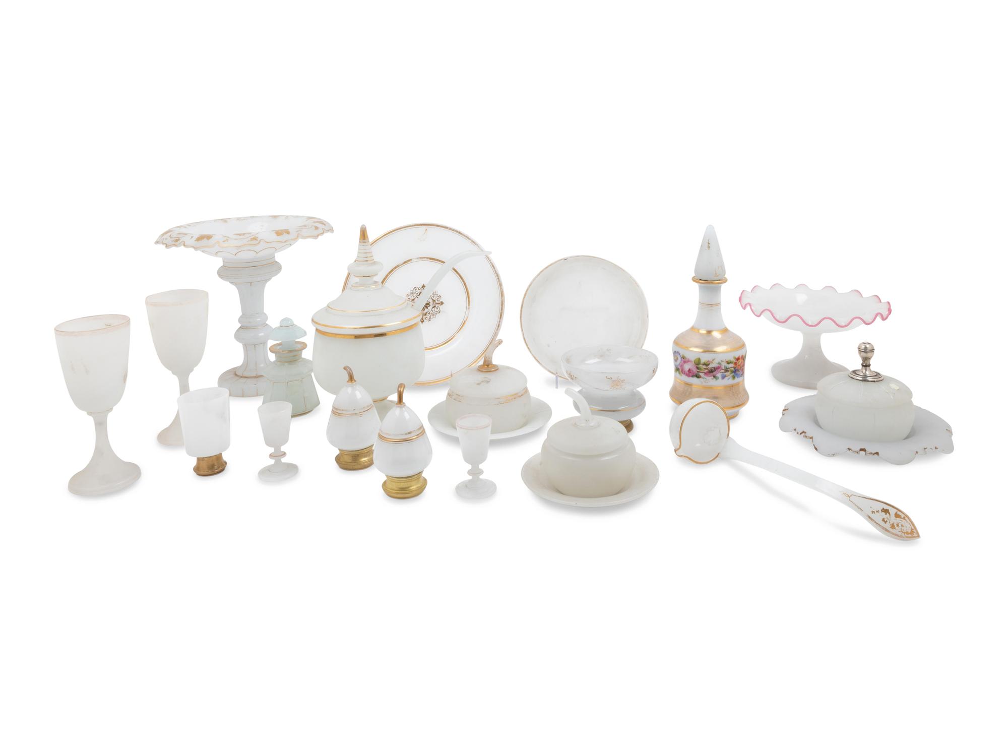 A Collection of Opaline Glass Articles