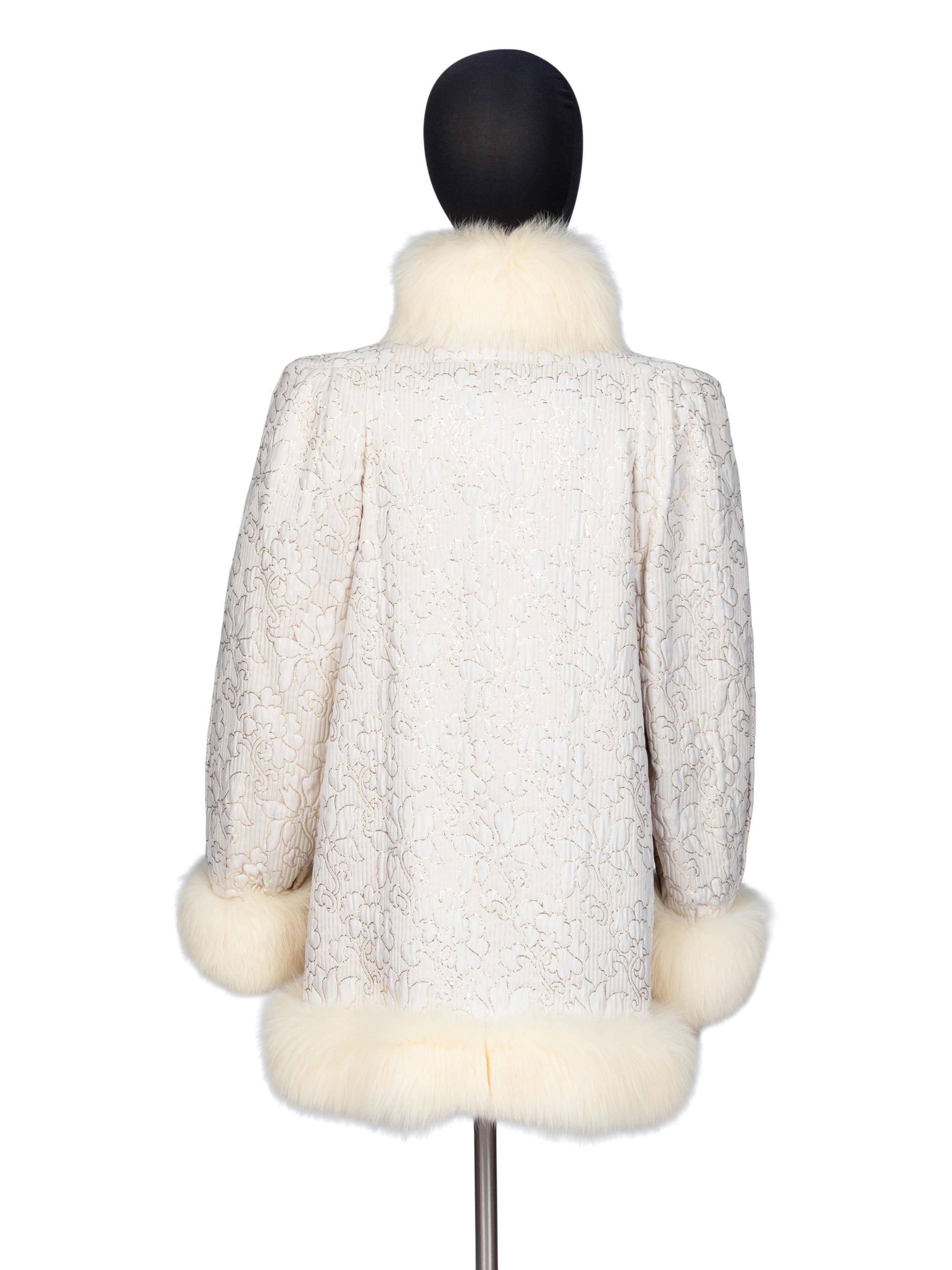 Hermine, Fur-Trimmed Brocade Coat