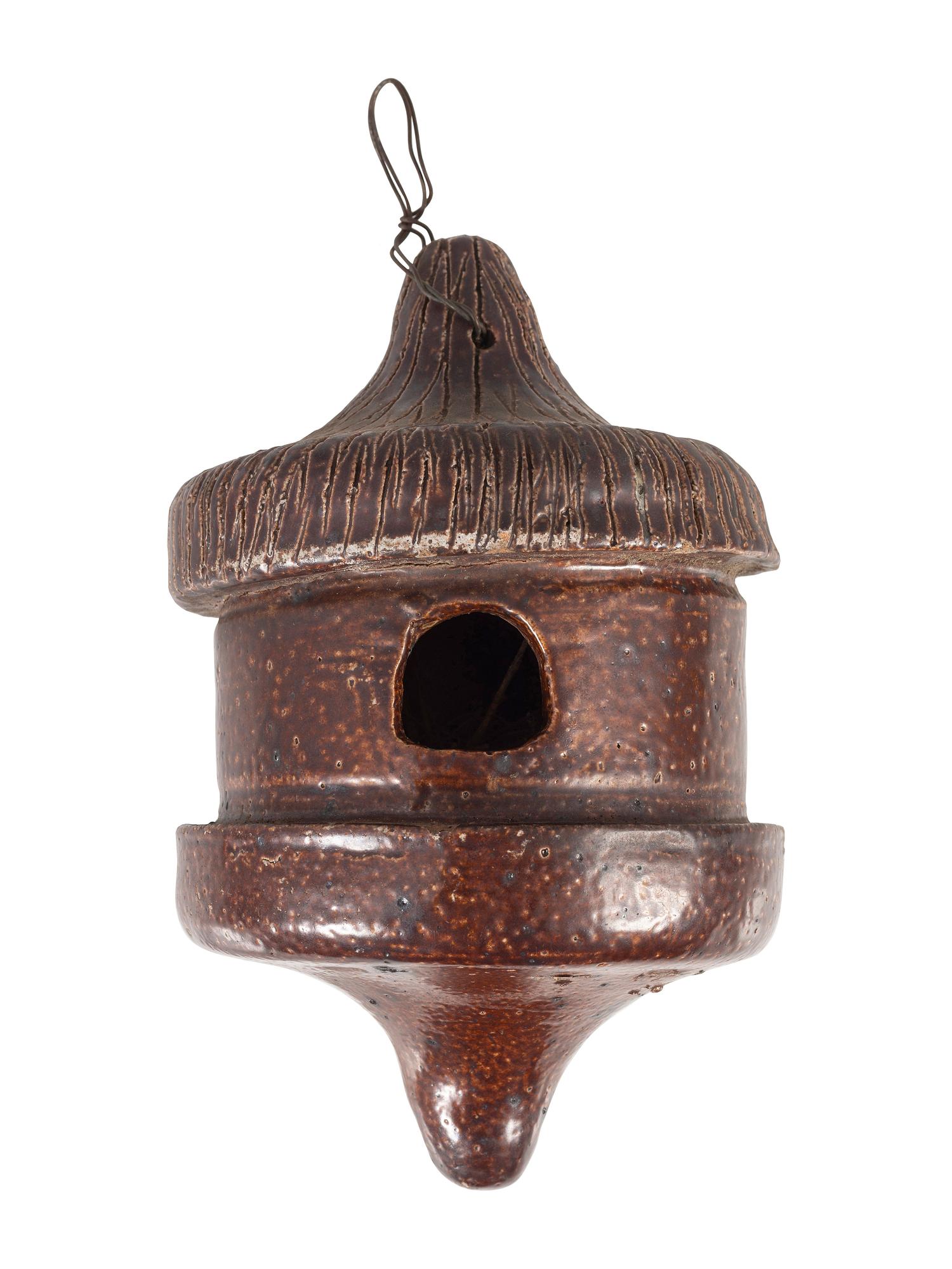 Three Sewer Tile and Stoneware Birdhouses