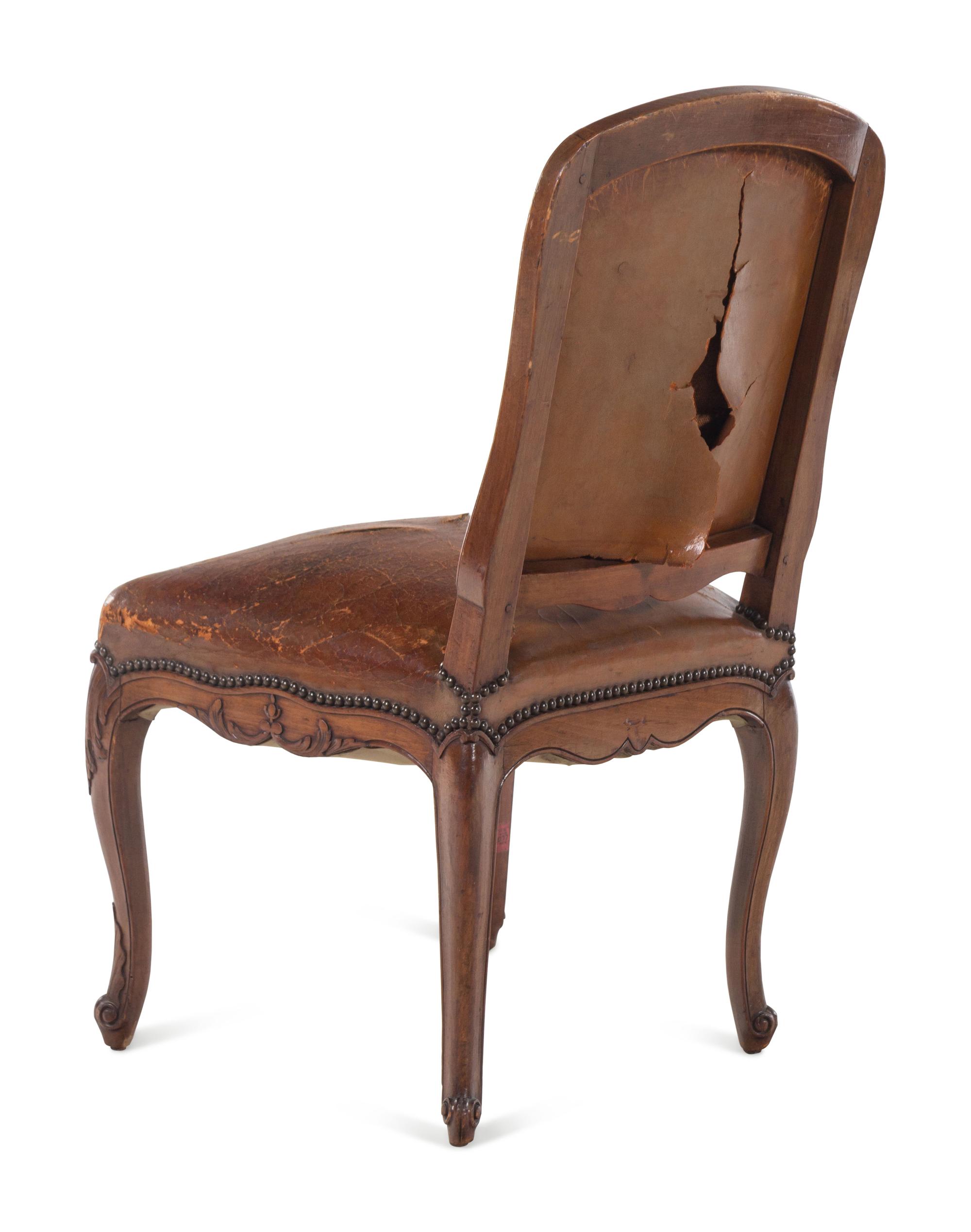 A Pair of Provincial Louis XV Style Walnut Side Chairs