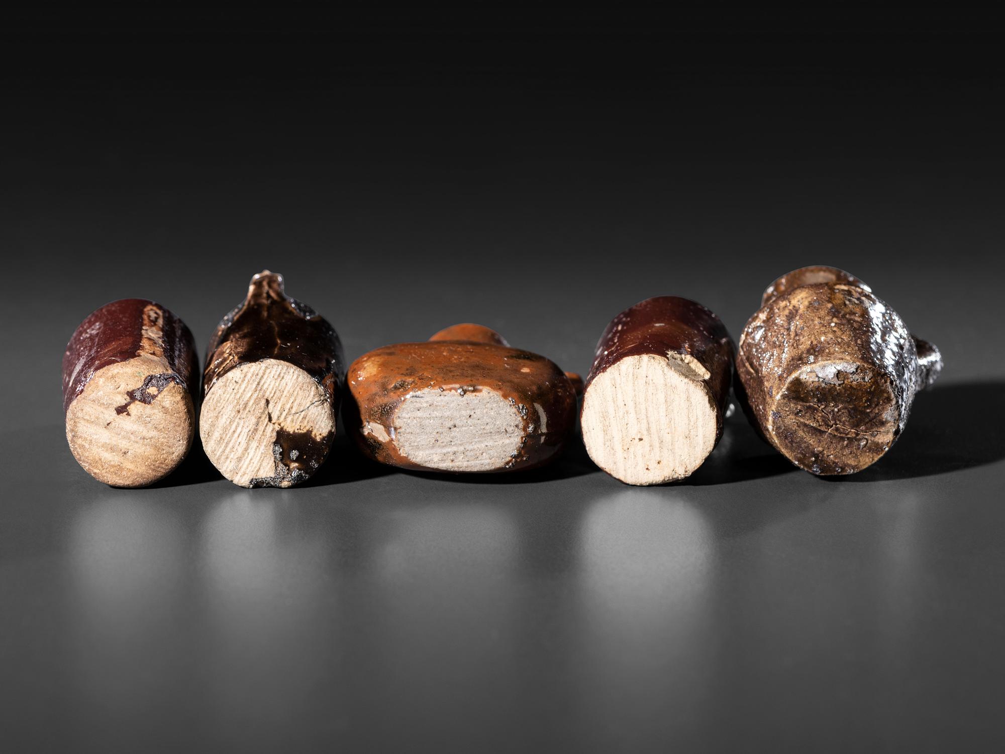 Sixteen Miniature Stoneware and Redware Vessels