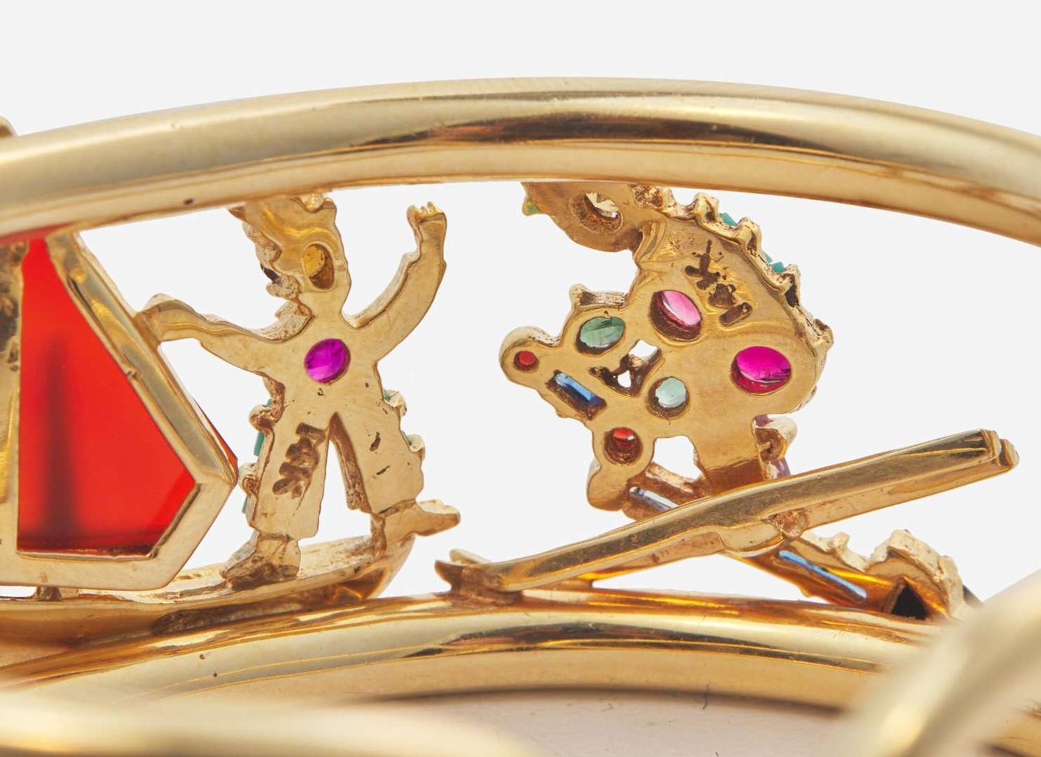 A 14K Yellow Gold and Colored Gemstone Bracelet