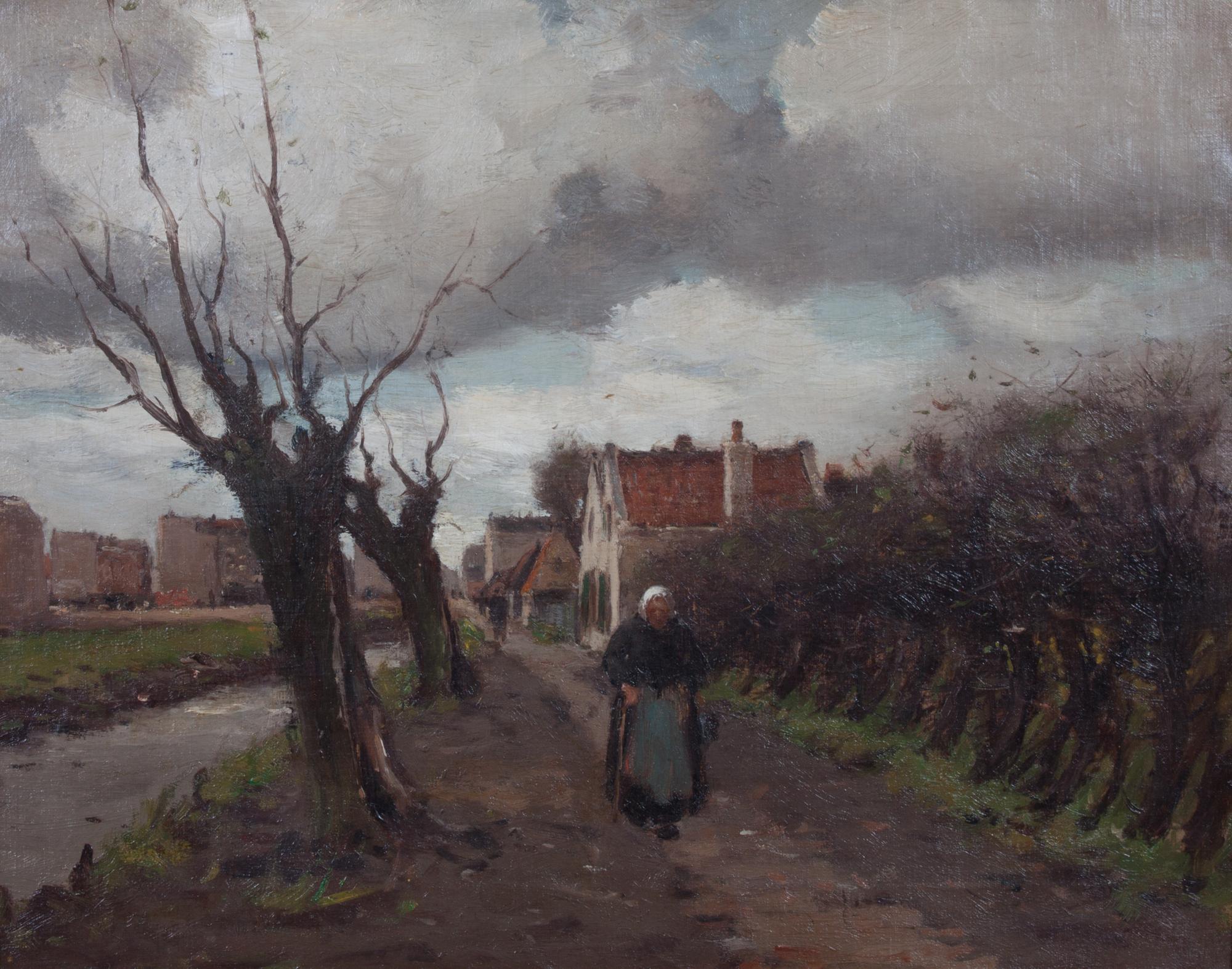 Gustav Wolff, (German/American, 1863-1935), Woman Walking Along Tree-Lined Road