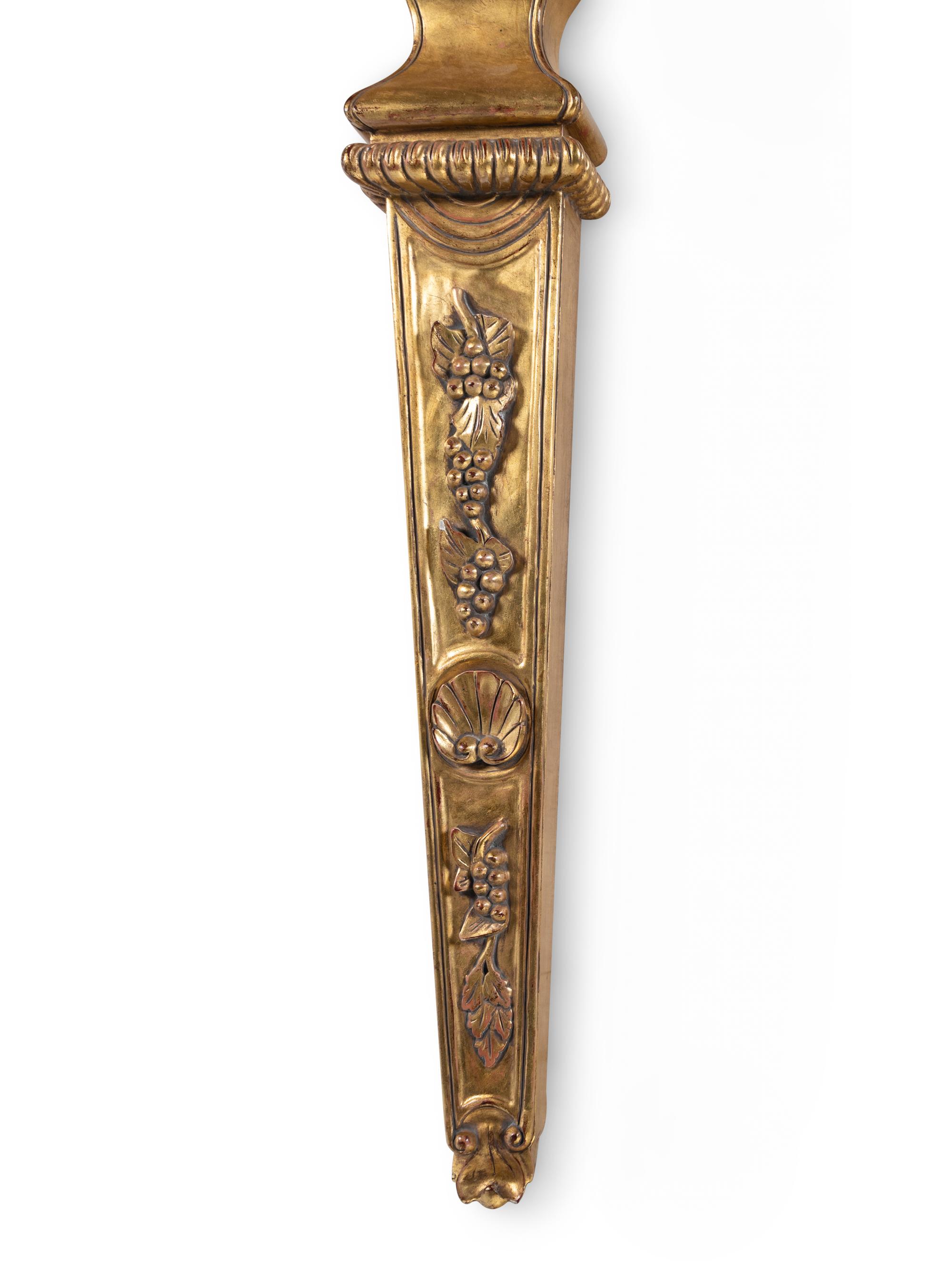 A Pair of Neoclassical Style Giltwood Wall Appliqués