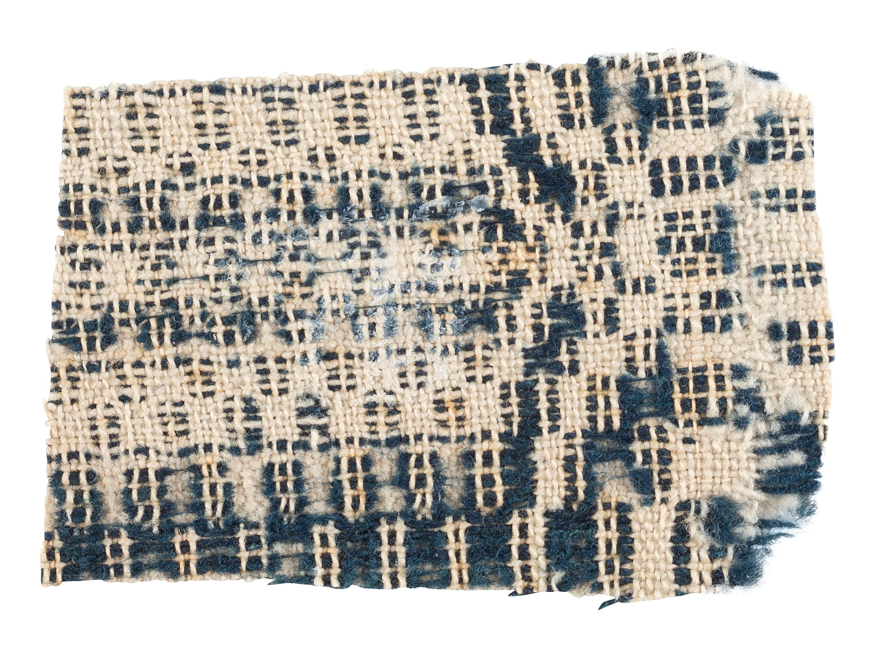 [CIVIL WAR]. Pieces of coverlet taken from Stonewall Jackson's house during the Civil War by Colonel E.W. Penny, 130th Indiana Infantry.