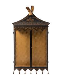 A Tole Chinoiserie-Decorated Hanging Cabinet