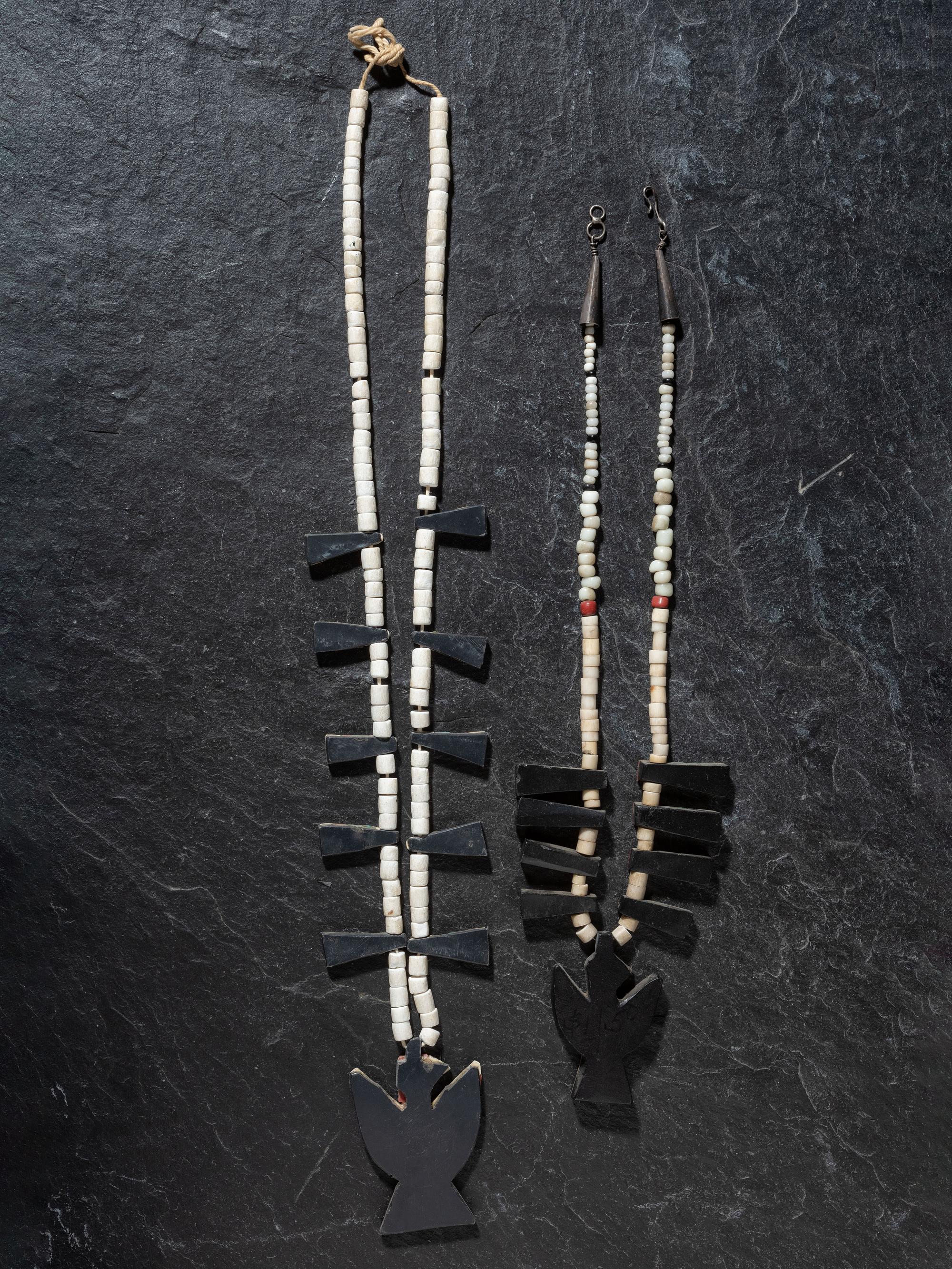 Pair of Kewa Depression Era Thunderbird Necklaces
