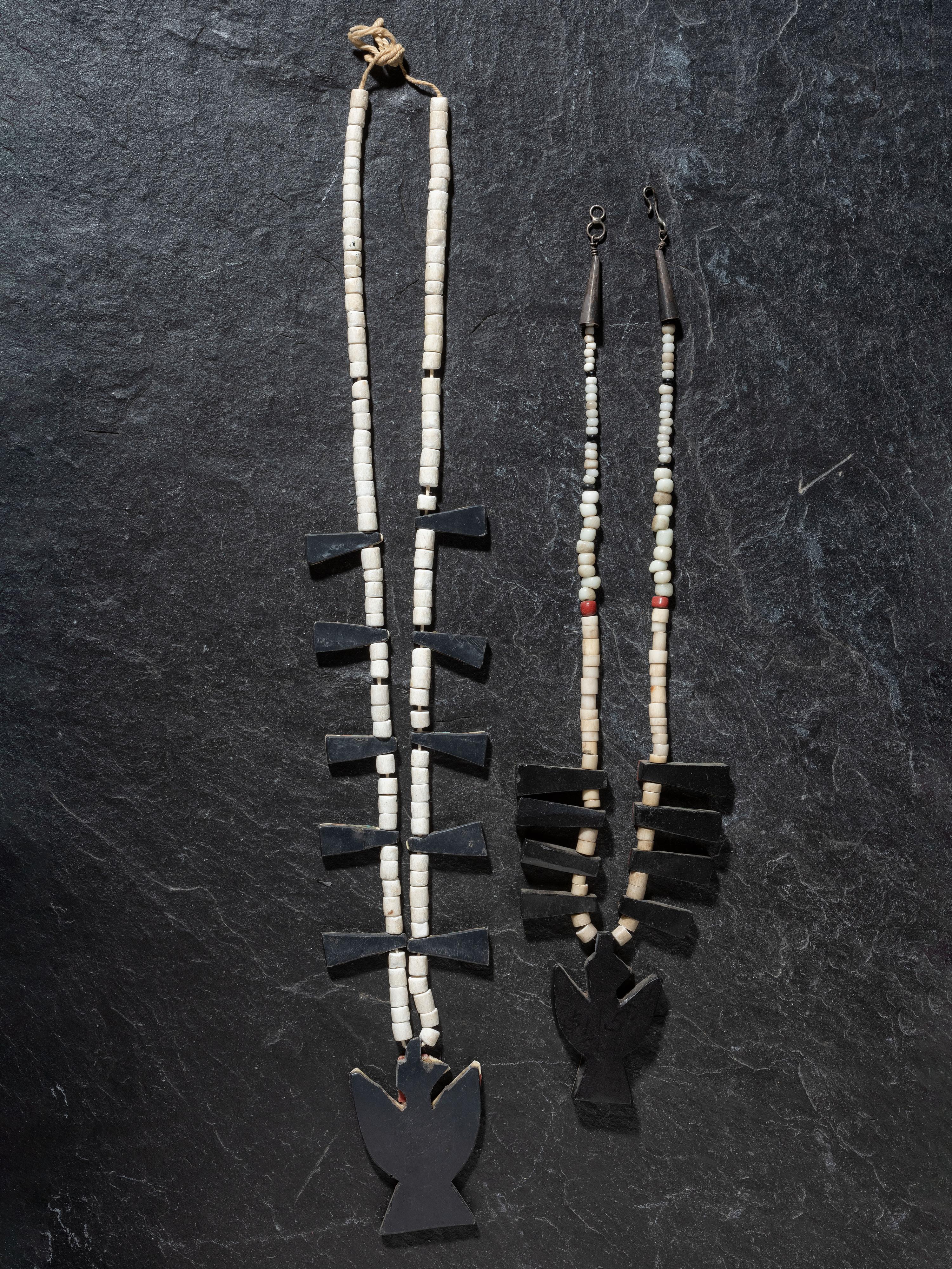 Pair of Kewa Depression Era Thunderbird Necklaces