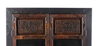 A Large Chinese Hardstone Embellished Lacquered Wood Cabinet