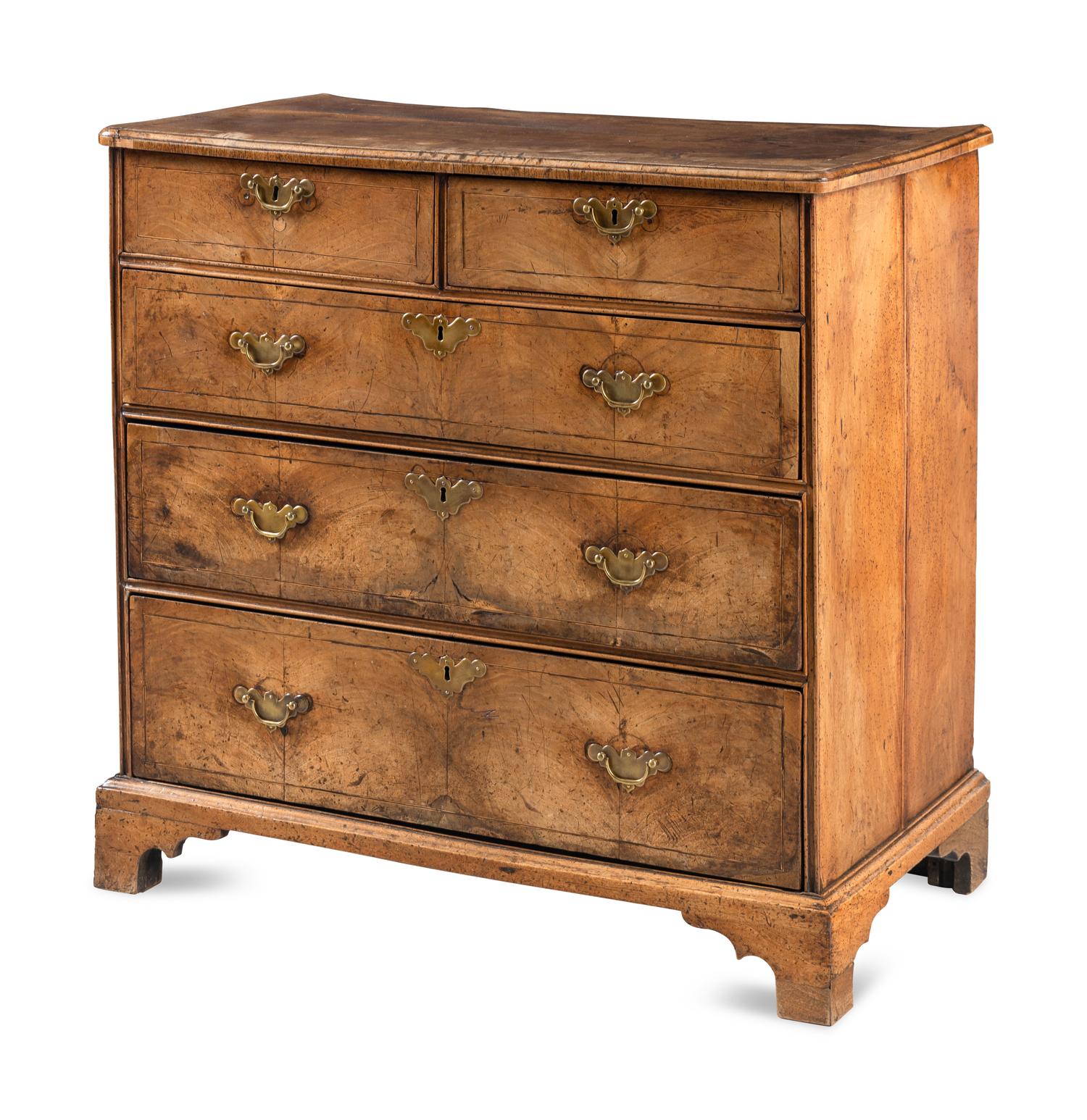 A George II Walnut Chest of Drawers
