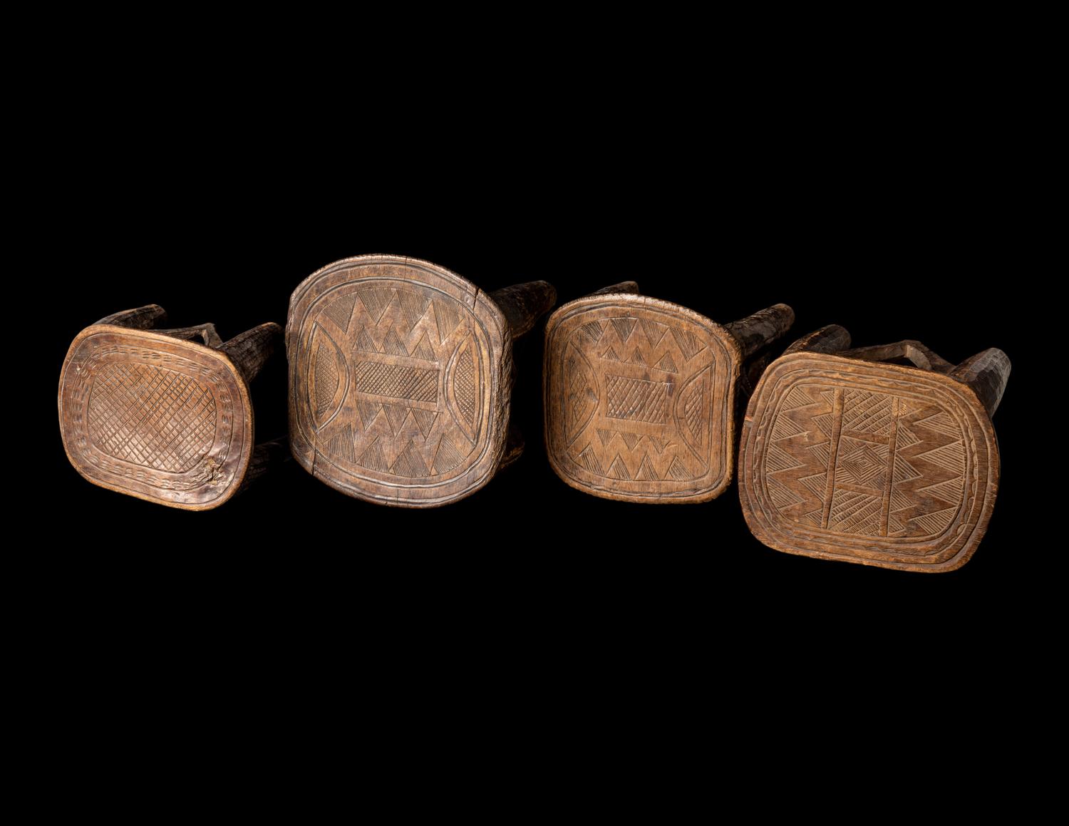 Four Nupe Wood Stools