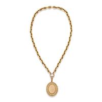 ANTIQUE, YELLOW GOLD LOCKET AND CHAIN