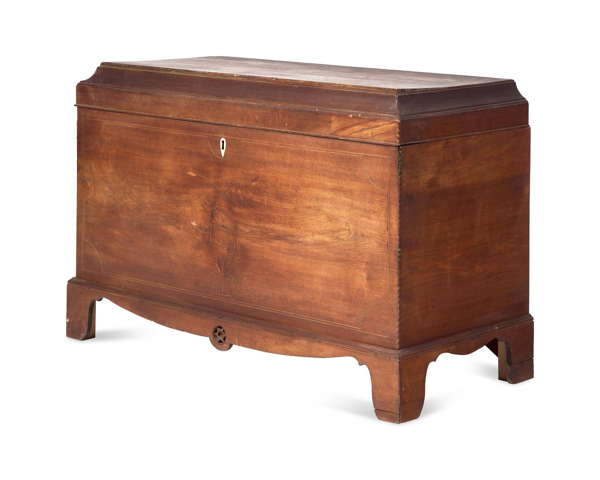 A Carved And Inlaid Walnut Blanket Chest