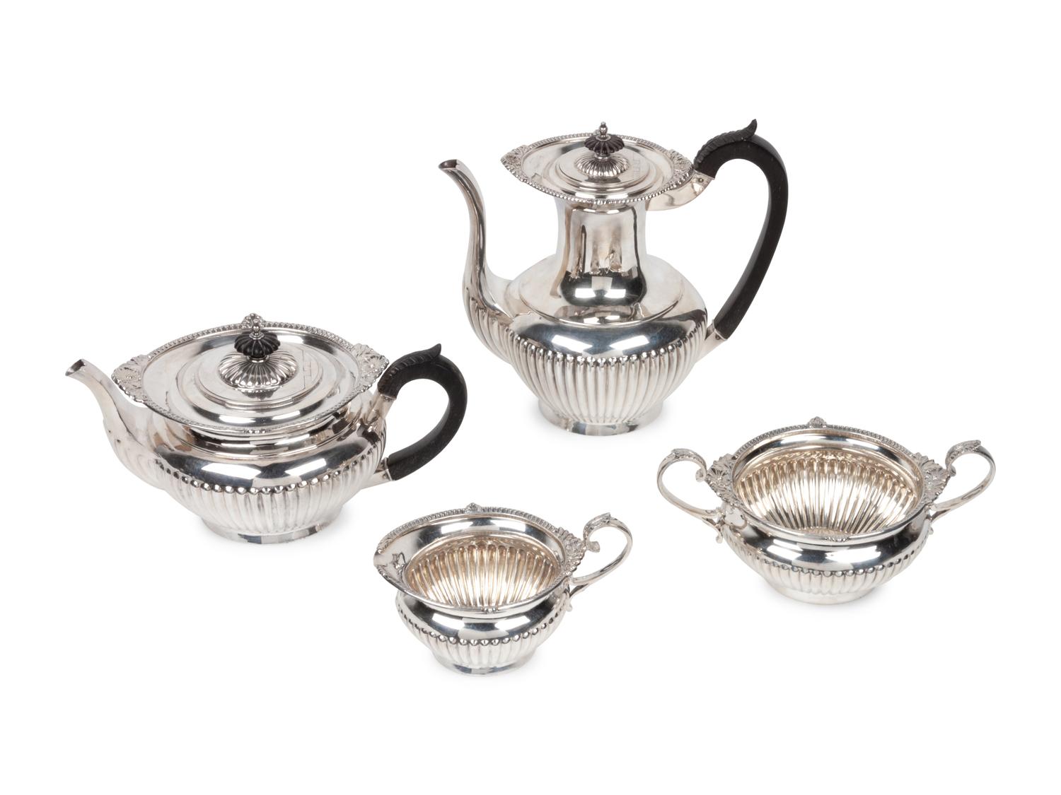 A Victorian Silver Four-Piece Tea and Coffee Service