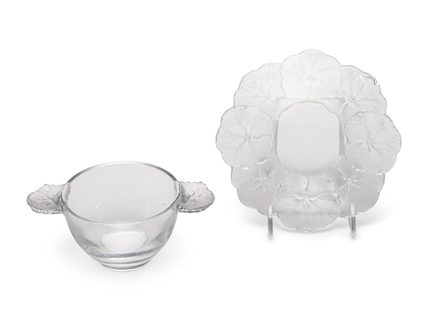 A Set of Twelve Lalique Honfleur Coupes with Saucers