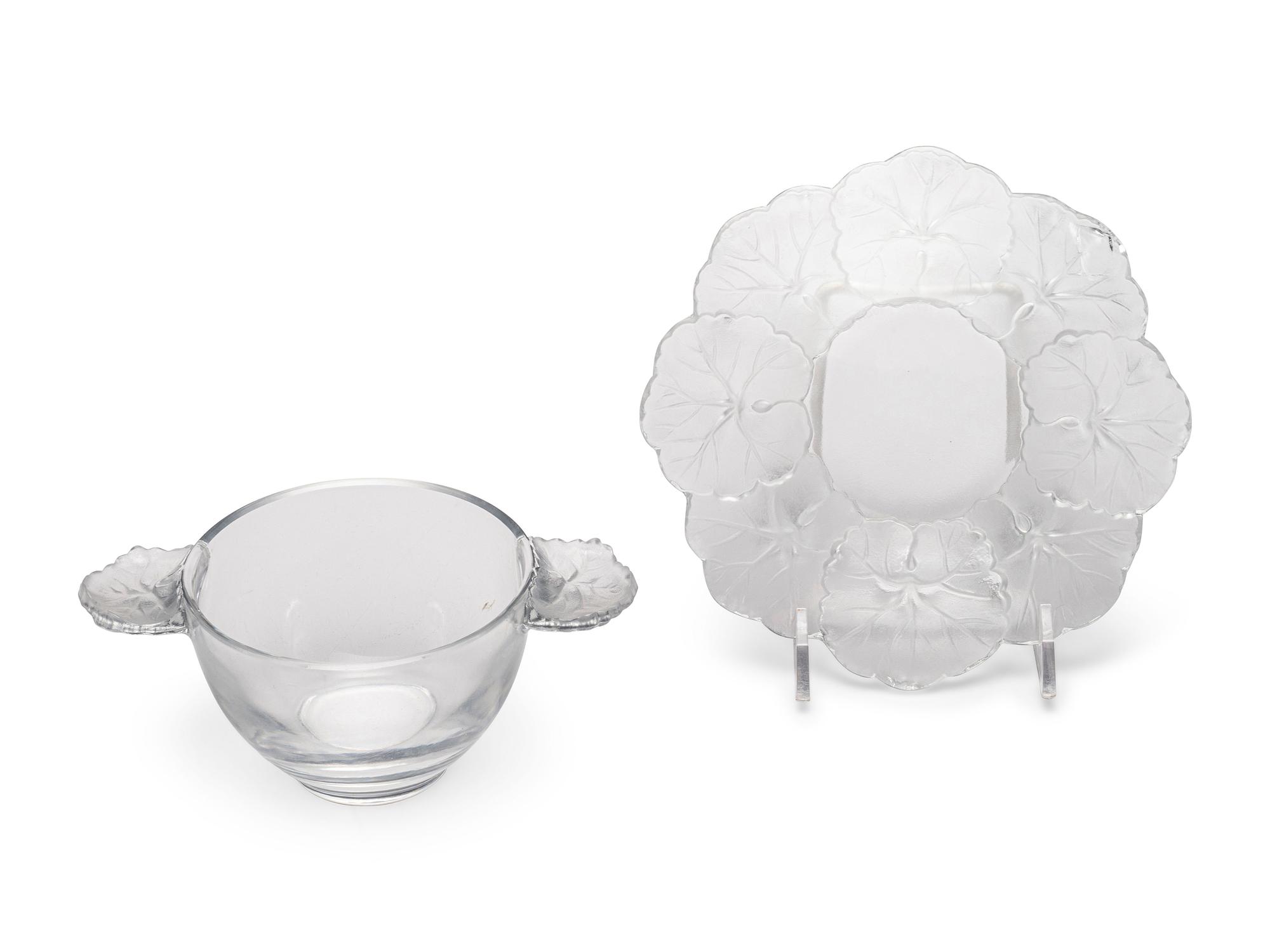 A Set of Twelve Lalique Honfleur Coupes with Saucers