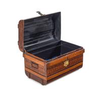 An English Faux Bois Tole Blanket Chest