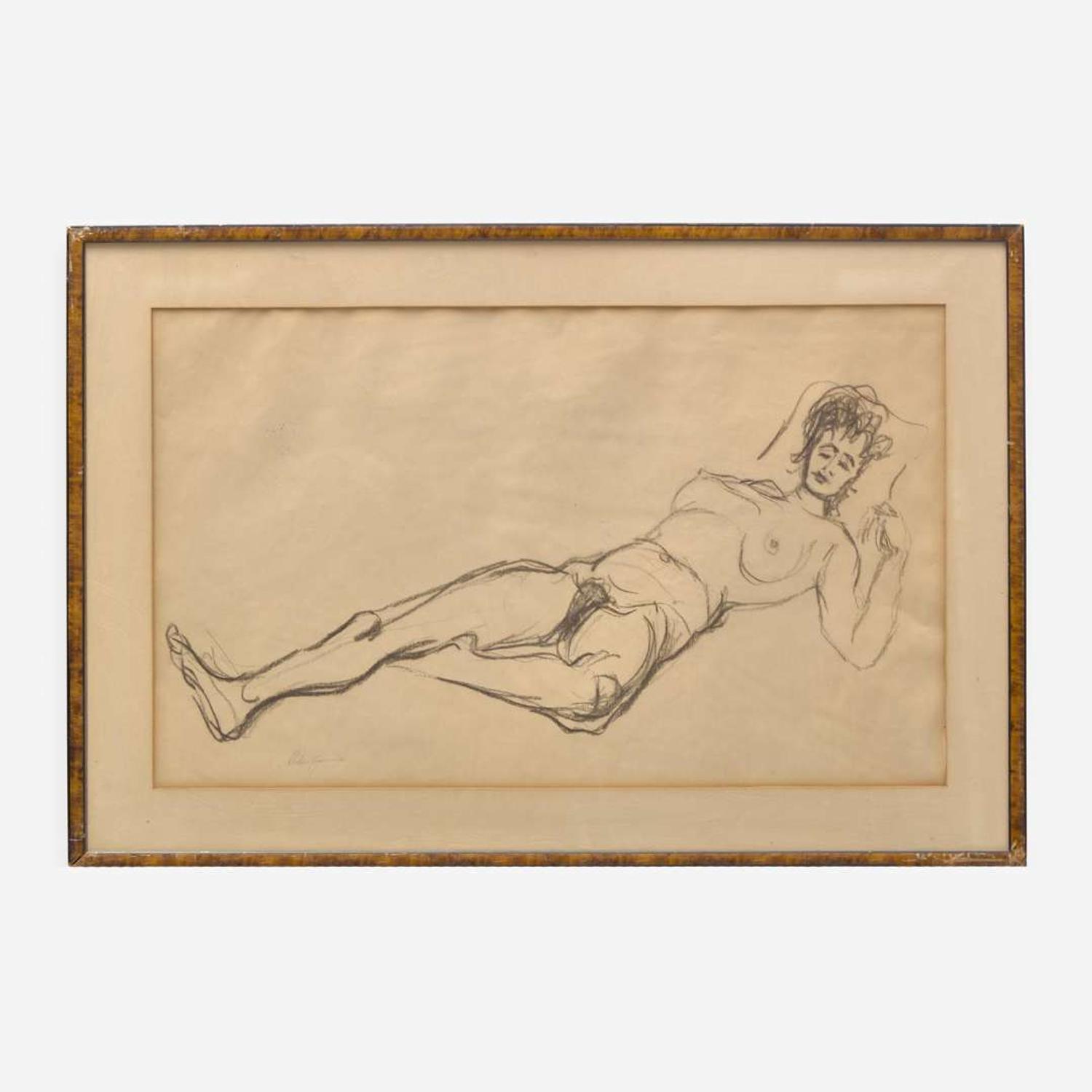 Vladimir Kagan (American, 1927-2016) Study of Reclining Nude