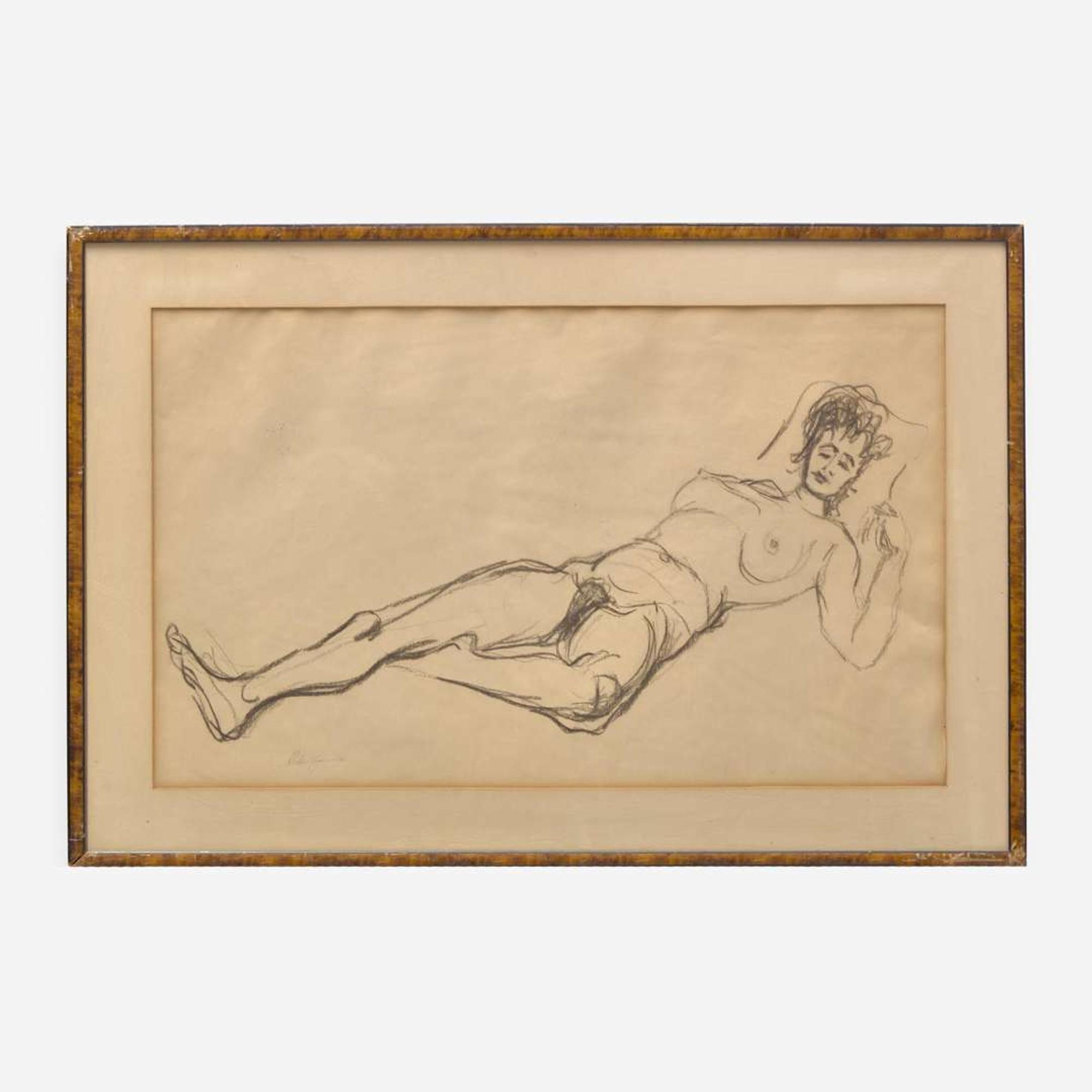 Vladimir Kagan (American, 1927-2016) Study of Reclining Nude