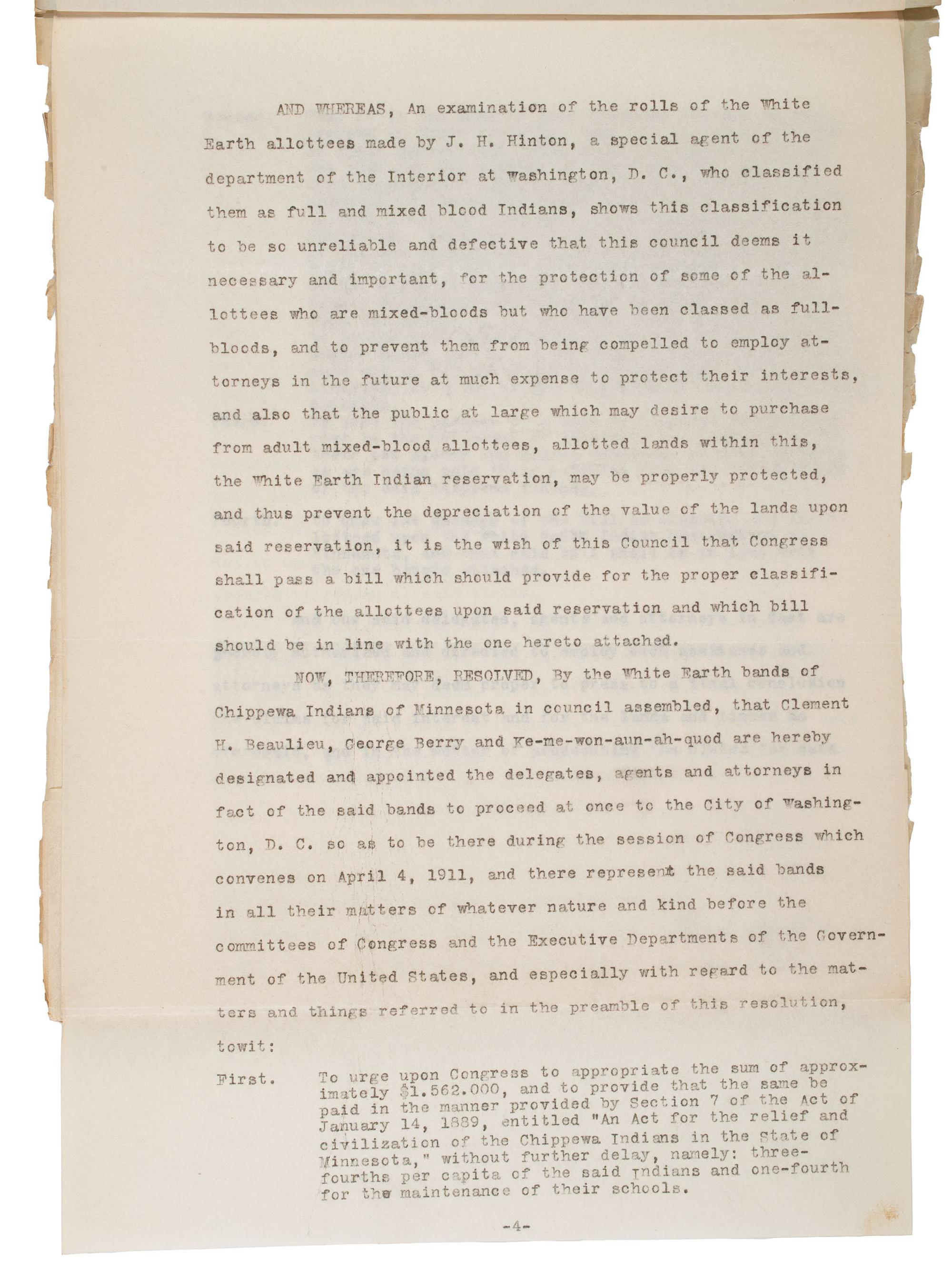 [NATIVE AMERICAN]. Archive of documents related to lawyer Daniel B. Henderson and his legal representation of various bands of Chippewa Indians.