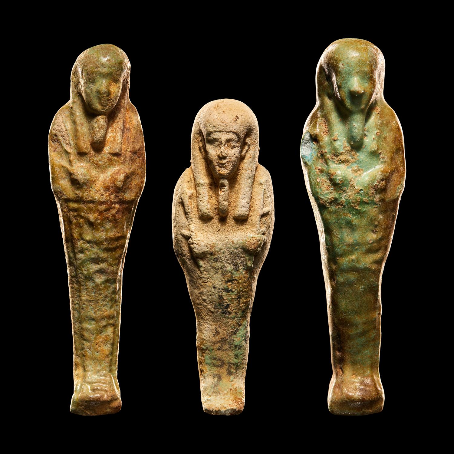 Three Egyptian Faience Ushabtis