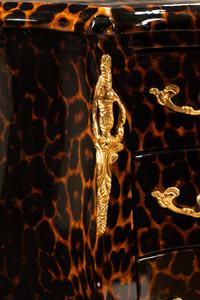 A Pair of Louis XV Style Leopard Motif Side Tables