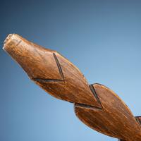 Western Great Lakes Carved Pipe Stem, with Catlinite Bowl