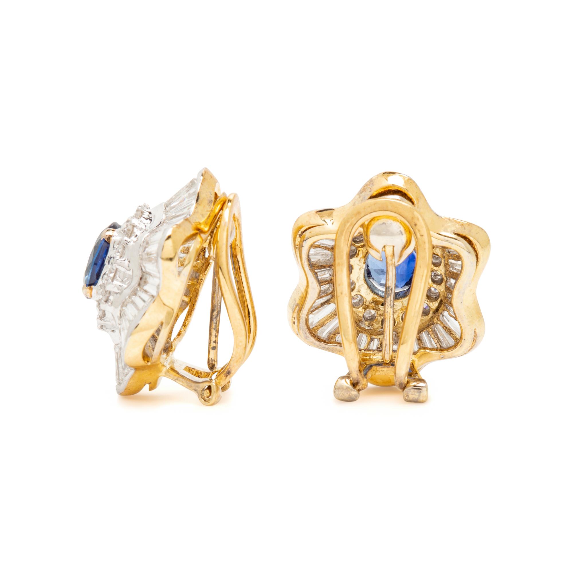 Sapphire and Diamond Earrings