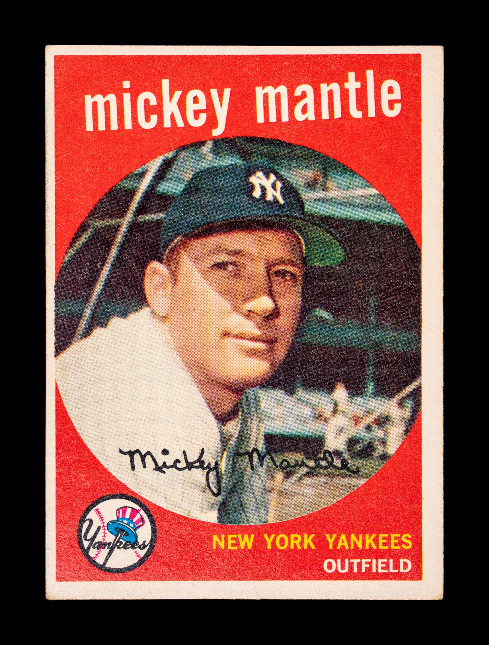 A 1959 Topps Mickey Mantle Baseball Card No. 10