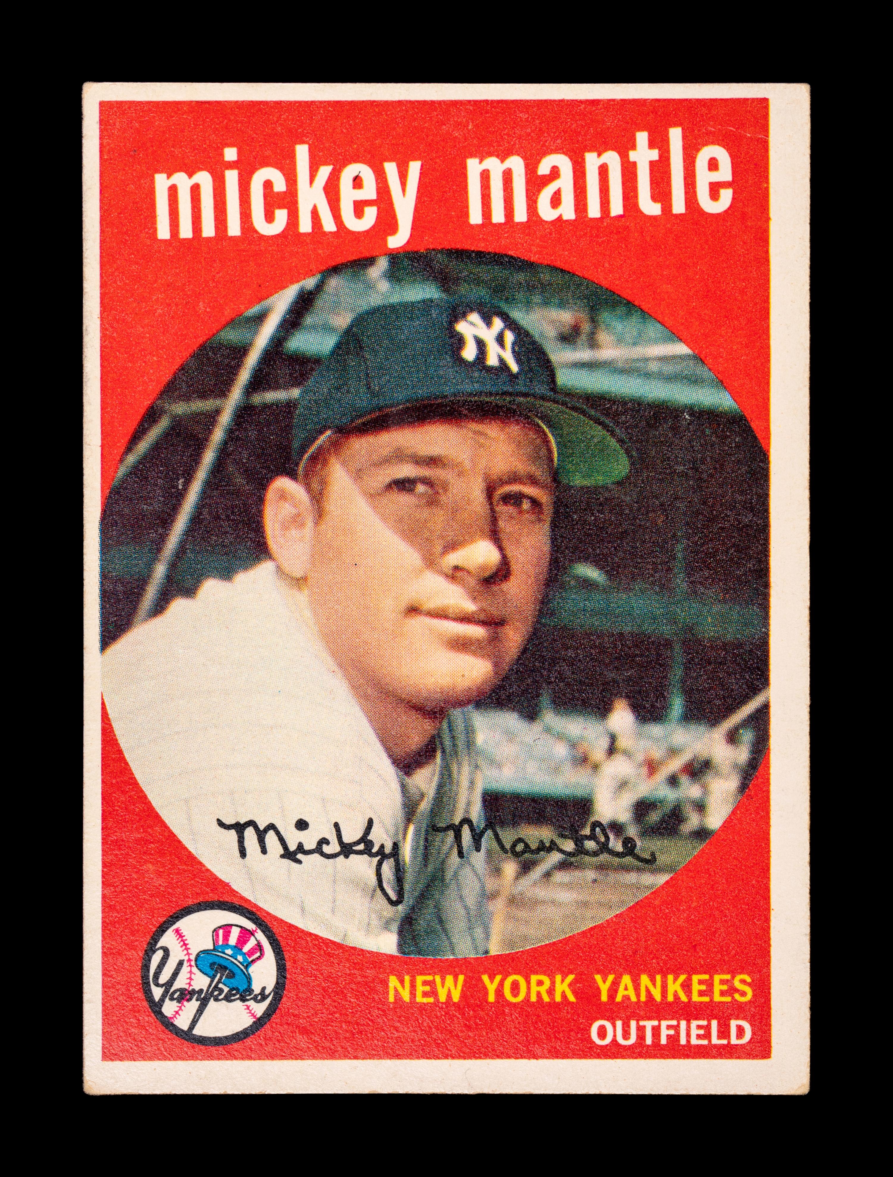 A 1959 Topps Mickey Mantle Baseball Card No. 10