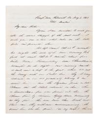 [CIVIL WAR]. Battle of Chancellorsville letter with hand-drawn map of the battlefield, written 5 days after the battle by First Lieutenant Daniel K. Cross, 5th New Hampshire Infantry. "Camp near Falmouth Va," 8 May 1863.