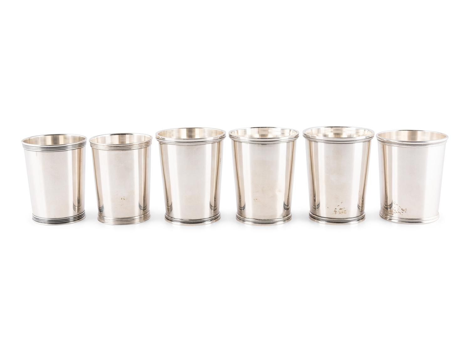Six American Silver Julep Cups