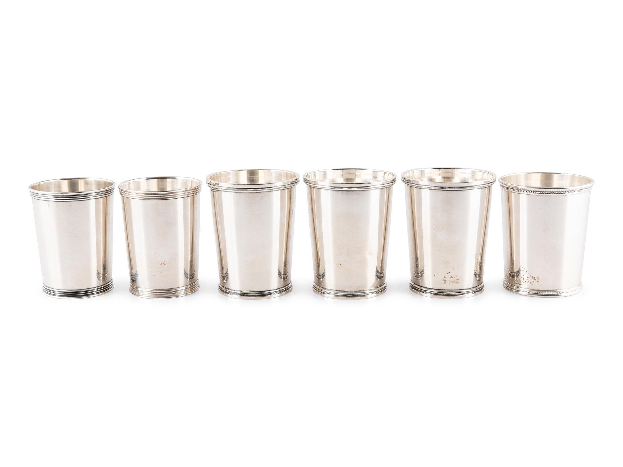 Six American Silver Julep Cups