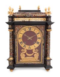 A Napoleon III Style Gilt Metal Mounted Boulle Marquetry Mantel Clock