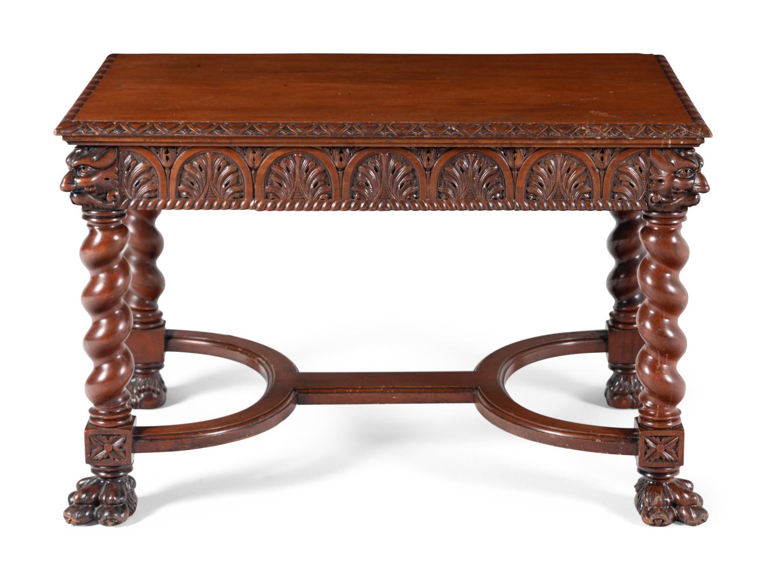 A Renaissance Style Carved Walnut Table