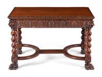 A Renaissance Style Carved Walnut Table