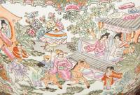 A Chinese Famille Rose Porcelain Jardinière on Stand