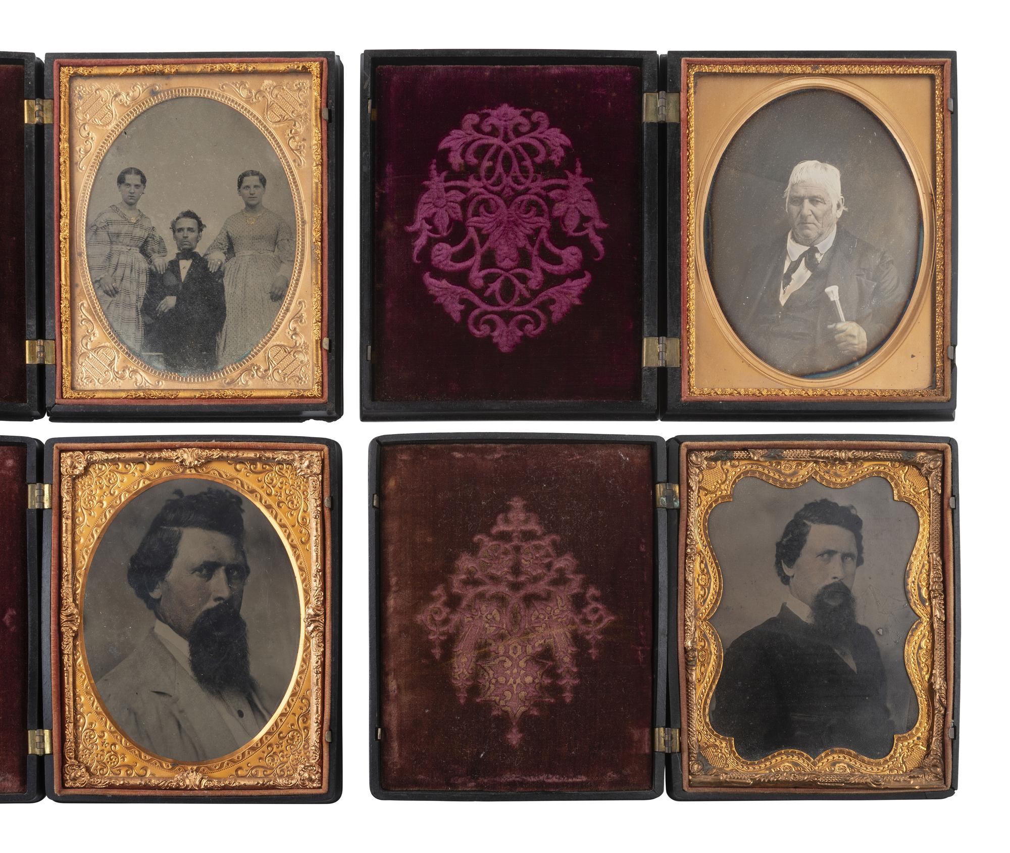 [EARLY PHOTOGRAPHY]. 25 assorted Union cases with figural and floral designs.