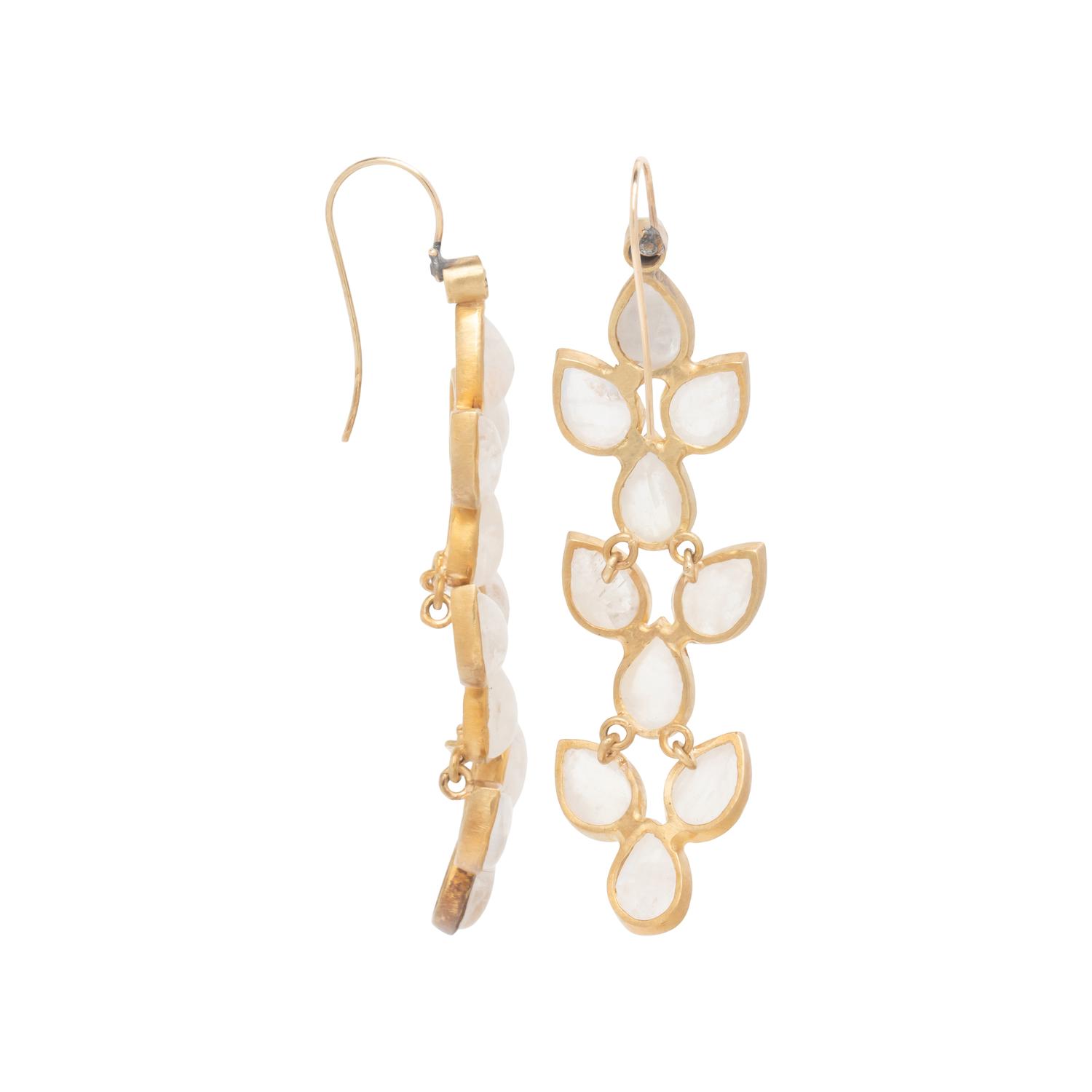 MOONSTONE AND SAPPHIRE EARRINGS