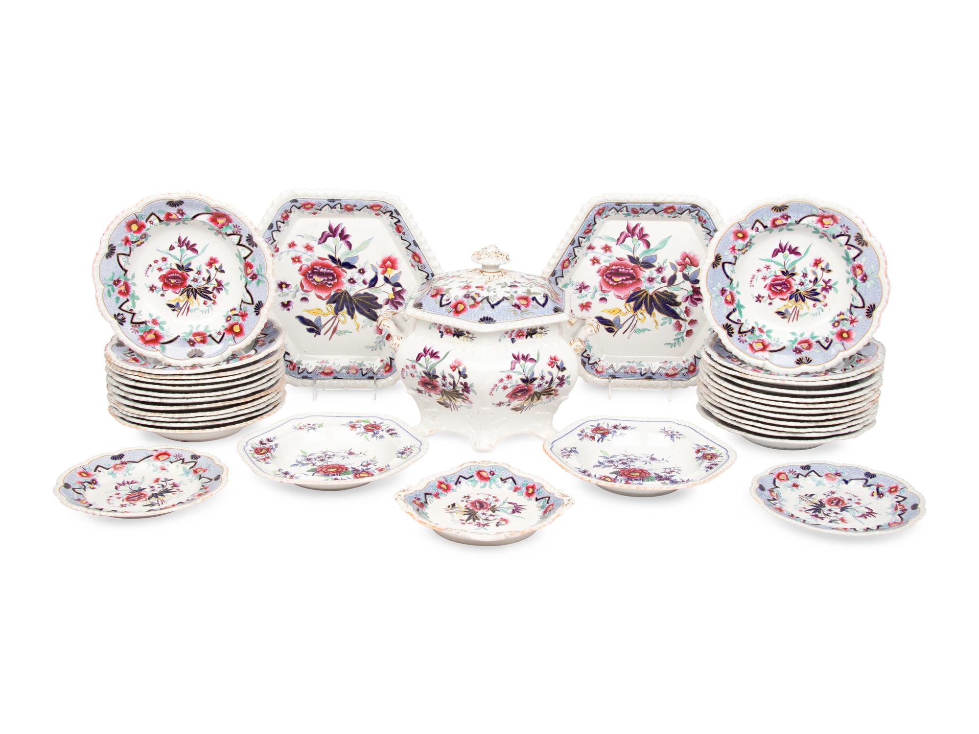 An English Stoneware Dinner Service