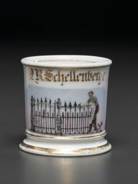 A Metalworker's Porcelain Occupational Shaving Mug