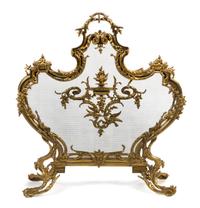 A Louis XV Style Brass Firescreen Height 31 x width 29 inches. — EARLY 20TH CENTURY