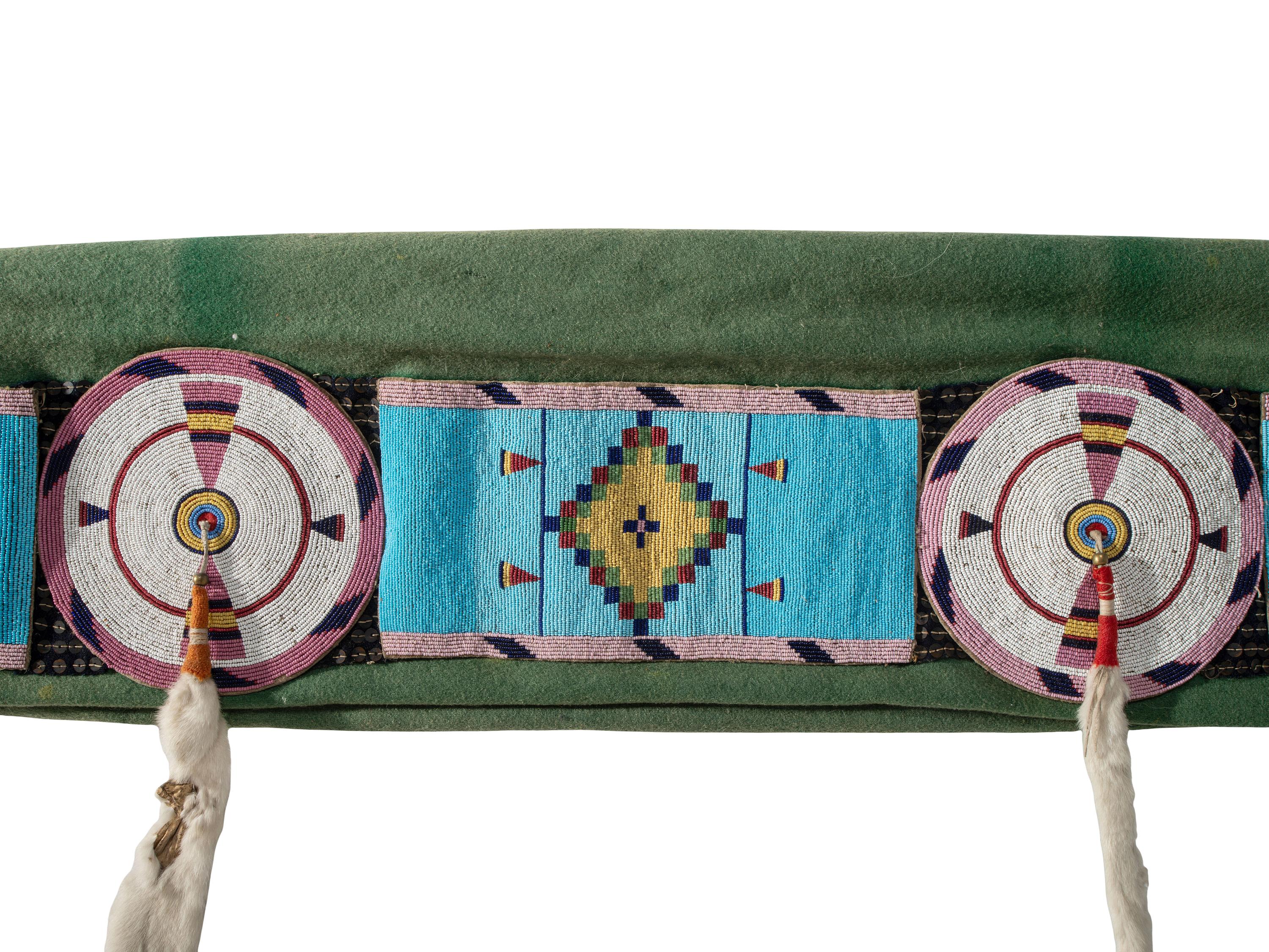 Nez Perce Beaded Blanket Strip, on Trade Blanket