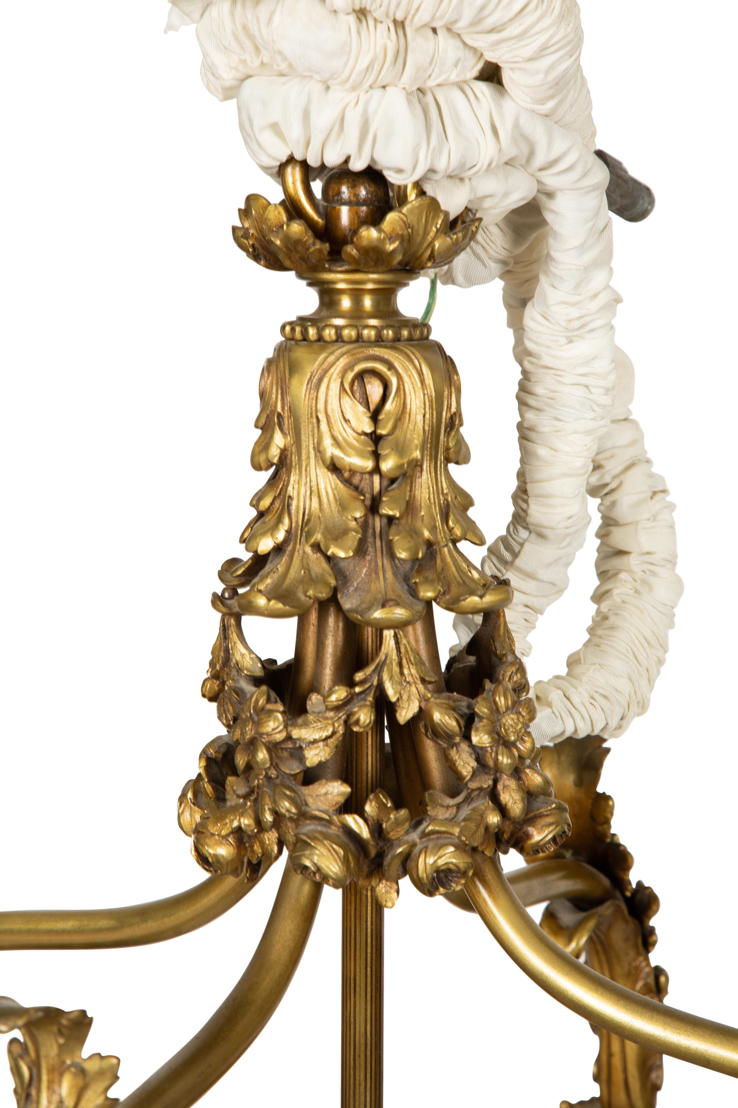 A Louis XVI Style Gilt Bronze Hall Lantern