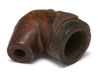 [CIVIL WAR]. Folk art carved Civil War soldier's pipe identified to Lieutenant Colonel James Gwyn, 118th Pennsylvania Infantry. Ca 1862.